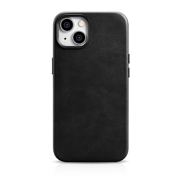 ICARER CASE CASE LÆDERCOVER MED MAGSAFE TIL IPHONE 14+ SORT