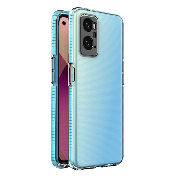 Spring Case Realme 9i, Oppo A36 / A76 / A96 silikondeksel med lyseblå ramme