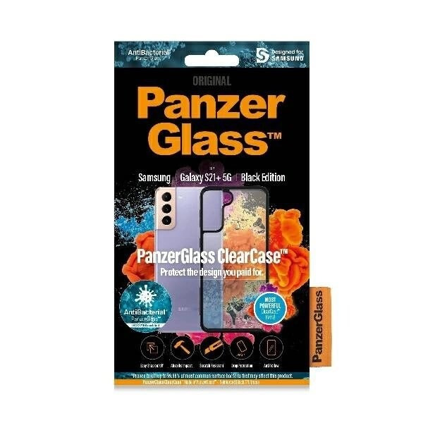PANZERGLASS CLEARCASE ETUI TIL SAMSUNG GALAXY S21+ - GENNEMSIGTIG OG SORT