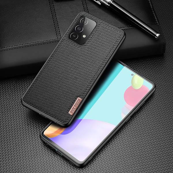 Dux Ducis Fino-deksel dekket med nylonmateriale for Samsung Galaxy A72 4G svart