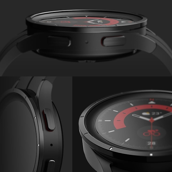 Ringke Bezel Styling Deksel for Samsung Galaxy Watch 5 Pro 45mm rustfritt stål ytterdeksel Edge Black