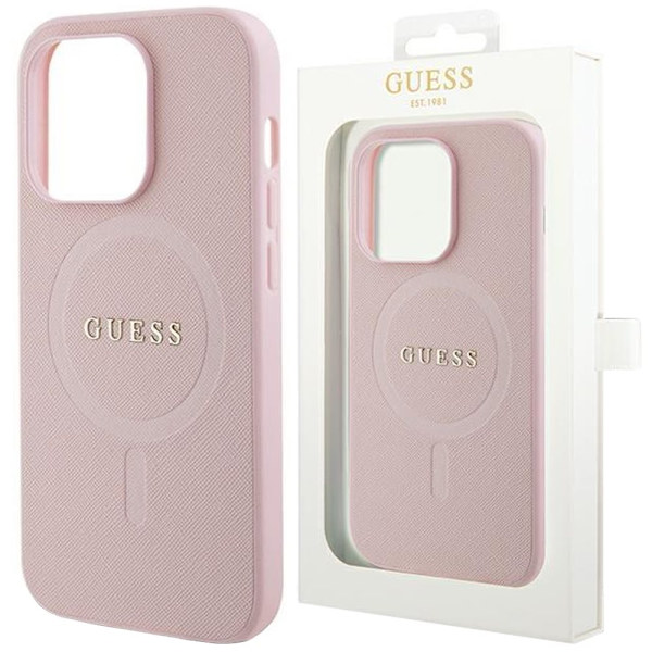 Guess GUHMP13XPSAHMCP-deksel til iPhone 13 Pro Max - rosa Saffiano MagSafe