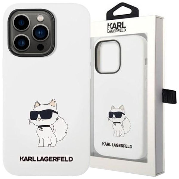 KARL LAGERFELD SILIKONE CHOUPETTE ETUI TIL IPHONE 14 PRO - HVID