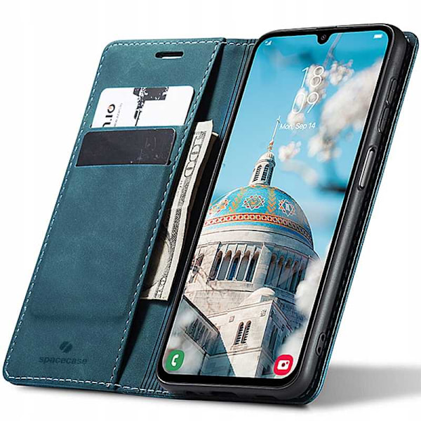 Spacecase Pålbockfodral För Samsung Galaxy A15 4G 5G Blåt Skydd