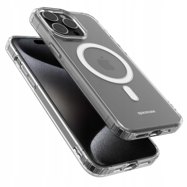Spacecase Clear Mag-Fodral För Iphone 15 Pro Max-Adapter För Magsafe
