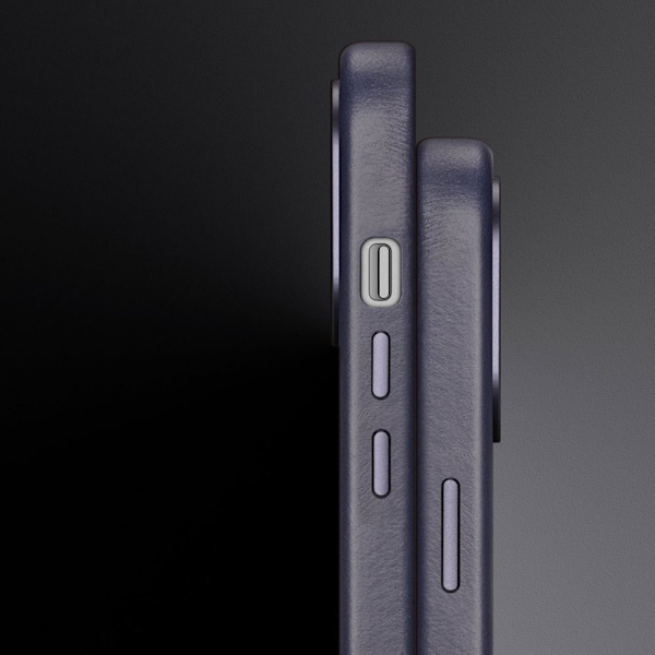 Dux Ducis Naples beskyttelsesdeksel til iPhone 14 Plus magnetisk skinnveske MagSafe blå