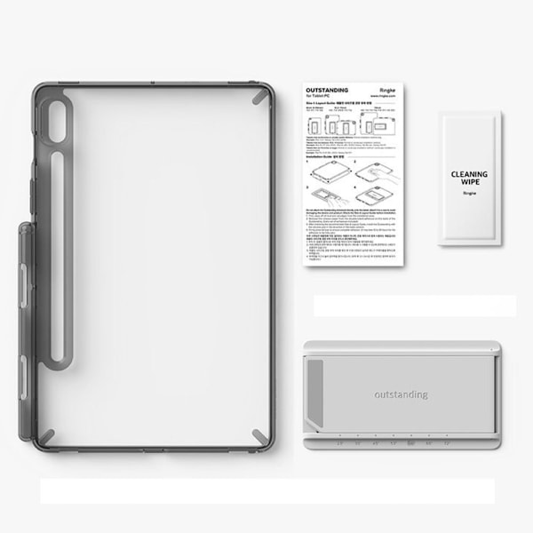 Ringke Fusion Combo utmerket hardt deksel med gelramme for Samsung Galaxy Tab S7 11 + selvklebende stativ grå (FC475R40)