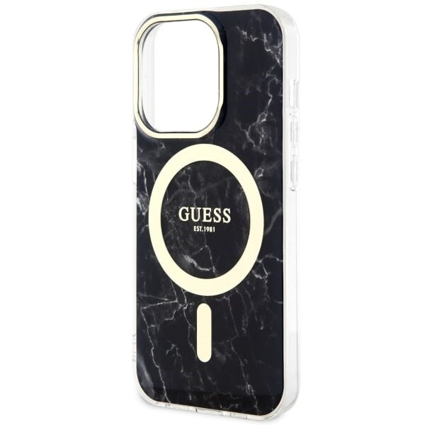 Guess GUHMP14XPCUMAK-deksel til iPhone 14 Pro Max 6.7 - svart Marble MagSafe