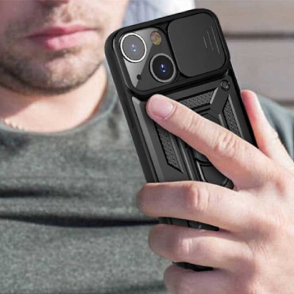 Spacecase Case Fall För Iphone 13 Sc Camring Svart