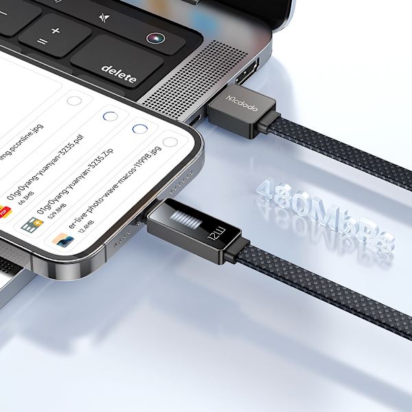 MCDODO LADDARE USB LIGHTNING-KABEL SNABBLADDNING IPHONE 1M LED