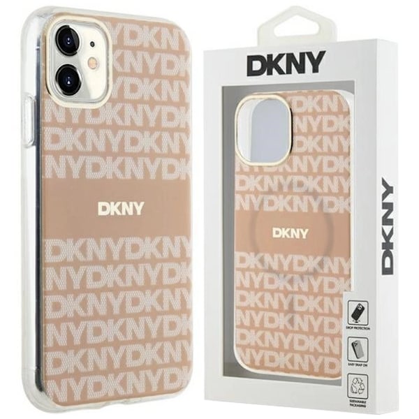 DKNY IML Mono & Stripe MagSafe-deksel til iPhone 11 / Xr - rosa