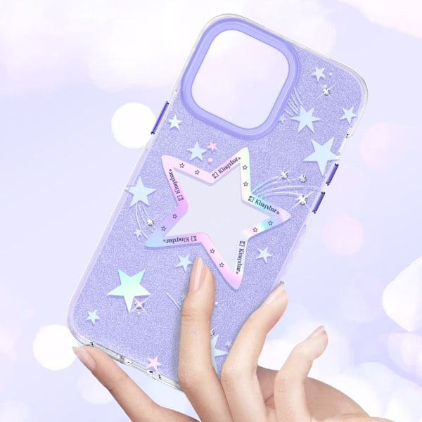 Kingxbar Heart Star Series iPhone 14 Plus-deksel, Purple Star-deksel