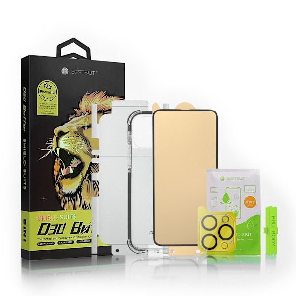 BESTSUIT 6I1 SÆT TIL IPHONE 11 PRO MAX COVER / FLEXI HÆRDET GLAS / BAGSIDEFOLIE / KAMERAGLAS / KLUDE / APPLIKATOR (D30 BUFFER)