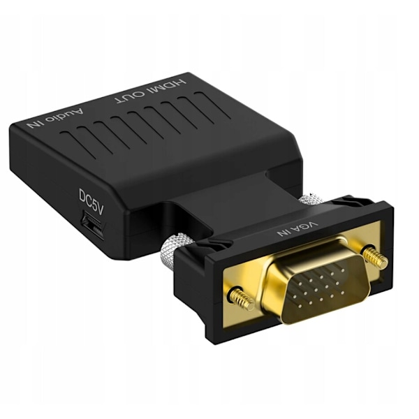 VGA TIL HDMI ADAPTER KONVERTERAD ADAPTER D-SUB TIL FULL HD + LJUDLJUD