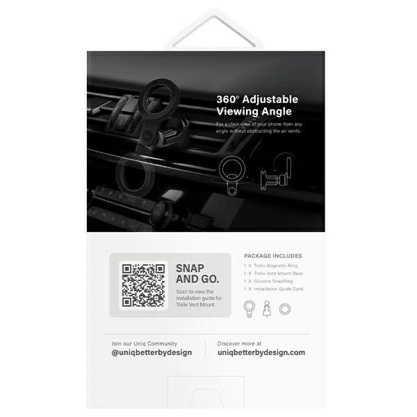 UNIQ TRELIX CAR MAGNETISK BILHOLDER TIL LUFTVENTIL - SORT