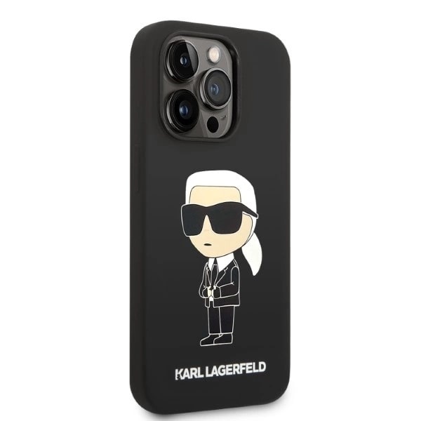 KARL LAGERFELD SILIKONE IKONIK MAGSAFE ETUI TIL IPHONE 14 PRO - SORT