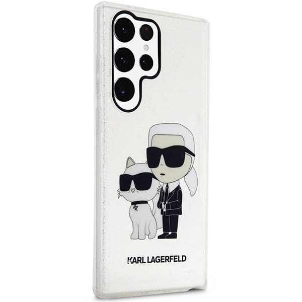 Karl Lagerfeld KLHCS23LHNKCTGT S23 Ultra S918 Transparent Hard Case Glitter Karl&Choupette