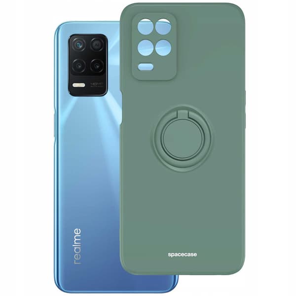 Spacecase Silikonecase Ring For Realme 8 5G Mörkgrön