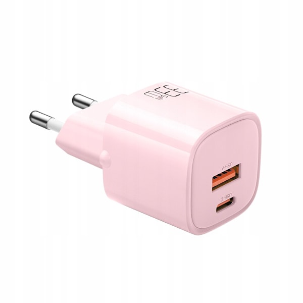 USB/USB-C lader, hurtig, nano, GaN 33W PD, rosa, McDodo