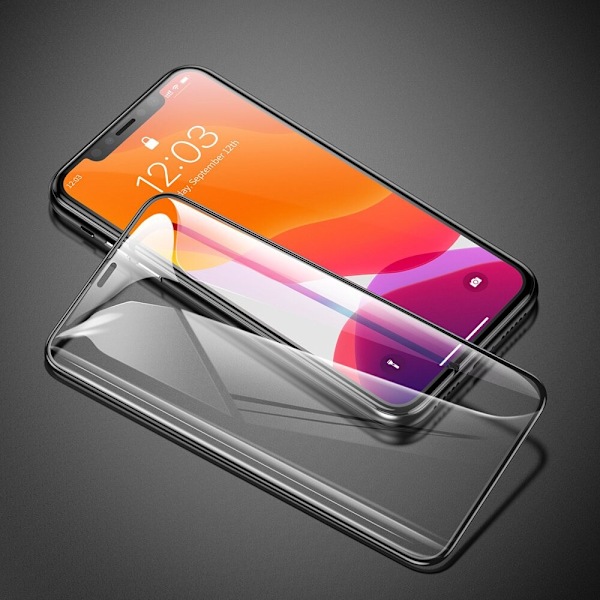 Baseus-serien 2x fullskjermglass med ramme 0,3 mm 9H iPhone 11 / iPhone XR + posisjoner svart (SGAPIPH61S-KC01)