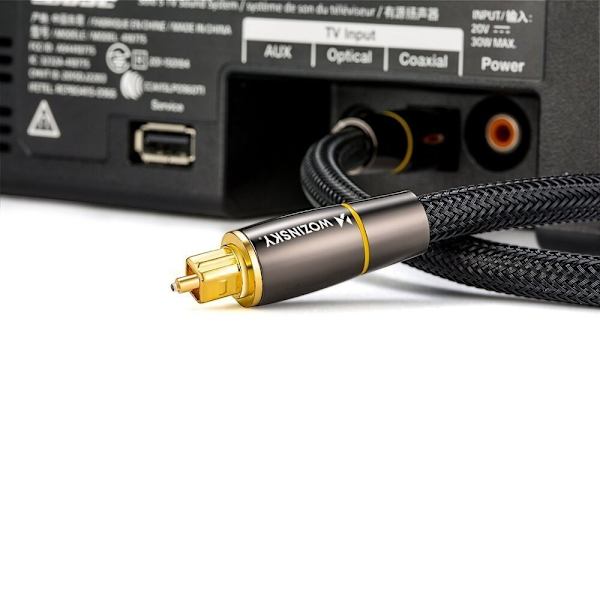 Wozinsky optisk kabel lydkabel digital optisk fiber Toslink SPDIF 3m svart (WOPT-30)