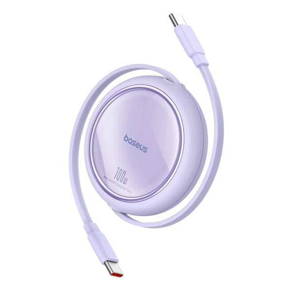 Baseus Free2Draw Mini USB-C til USB-C 100 W 1 m uttrekkbar kabel - lilla