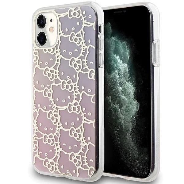 Hello Kitty IML Gradient Electrop Crowded Kitty Hoveddeksel til iPhone 11 / Xr - Rosa