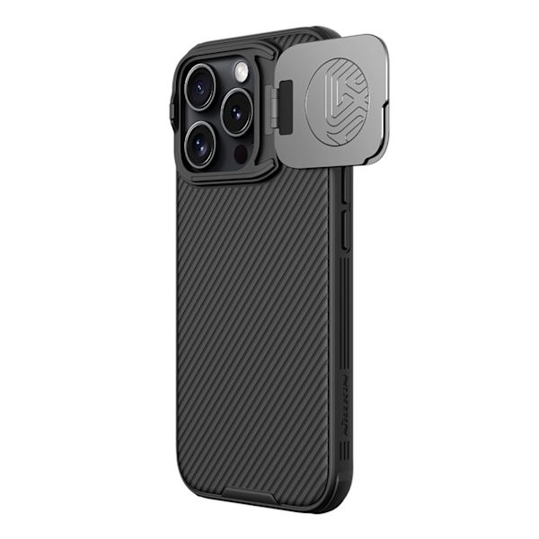 NILLKIN CAMSHIELD PROP-ETUI TIL IPHONE 16 PRO MED KAMERACOVER OG STATIV - SORT