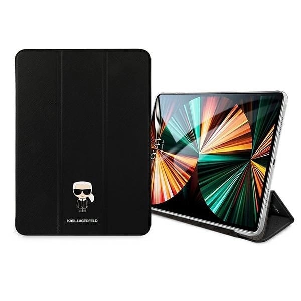 KARL LAGERFELD SAFFIANO IKONIC KARL ETUI TIL IPAD 11" PRO 2021 - SORT