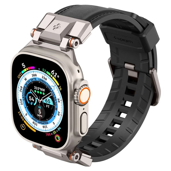 SPIGEN DURAPRO ARMOR PU-REM TIL APPLE WATCH 4/5/6/7/8/9/SE/ULTRA 1/2 (42/44/45/49 MM) - SORT