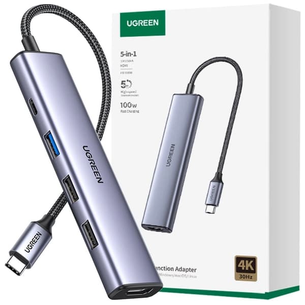 Ugreen CM478 multifunksjonsadapter - grå
