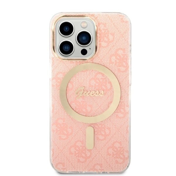 Guess sett MagSafe lader + etui for iPhone 13 Pro Max 6.7 rosa 4G Print (GUBPP13XH4EACSP)