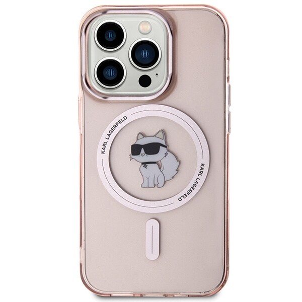 Karl Lagerfeld IML Choupette MagSafe-deksel til iPhone 15 Pro Max - Rosa