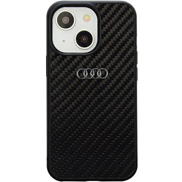 AUDI CARBON FIBER COVER TIL IPHONE 14 - SORT