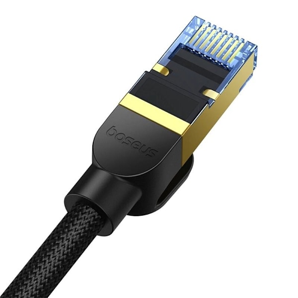 Baseus rask internettkabel RJ45 kat.7 10Gbps 10m flettet svart