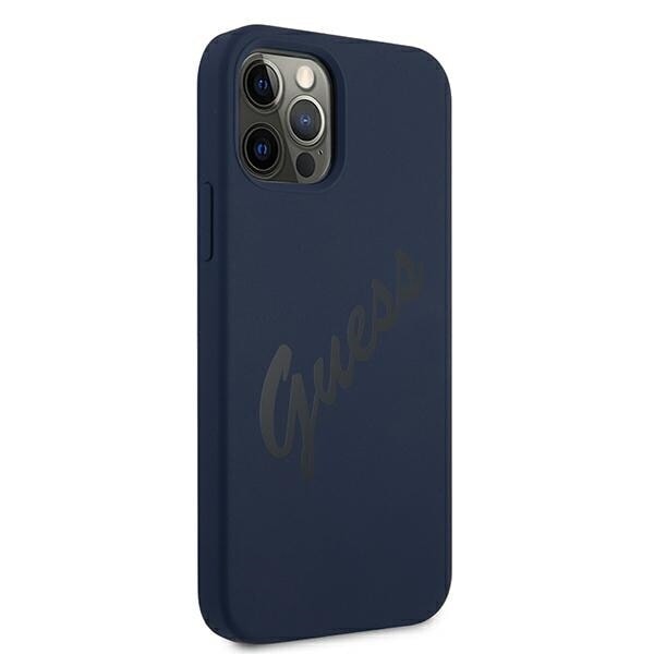 Guess GUHCP12LLSVSBL iPhone 12 Pro Max 6.7 blå/blå hard veske Script Vintage