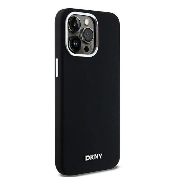 DKNY flytende silikon liten metalllogo MagSafe beskyttelsesdeksel til iPhone 14 Pro Max - svart