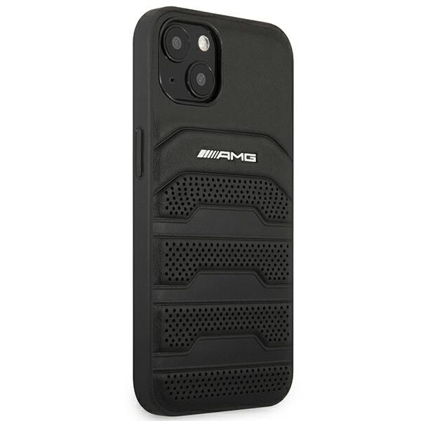 AMG LEATHER DEBOSSED LINES ETUI TIL IPHONE 14 PLUS - SORT