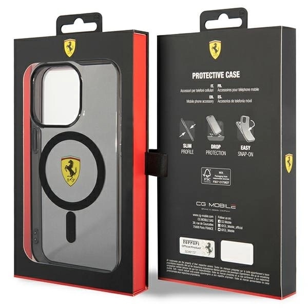 FERRARI TRANSLUCENT MAGSAFE ETUI TIL IPHONE 14 PRO MAX - SORT