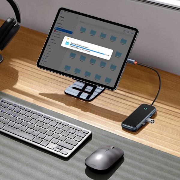 Baseus AcmeJoy HUB 4-porter (USB-C - 1x USB-C PD&Data/3x USB3.0) mørkegrå (WKJZ010313)