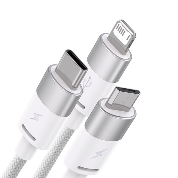 Baseus StarSpeed​​3-i-1-kabel USB-A - Micro-USB / Lightning / USB-C 3.5A 1.2m hvit