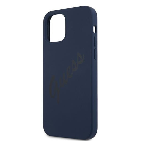 Guess GUHCP12LLSVSBL iPhone 12 Pro Max 6.7 blå/blå hard veske Script Vintage