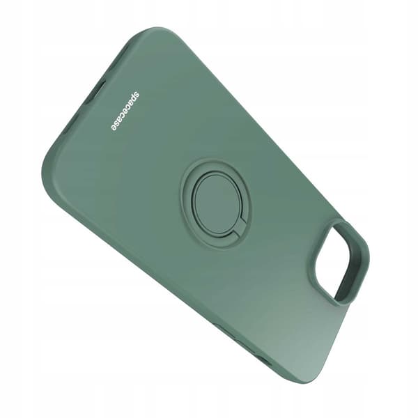 Spacecase Silikonringsfodral För Iphone 15 Plus Mörkgrön