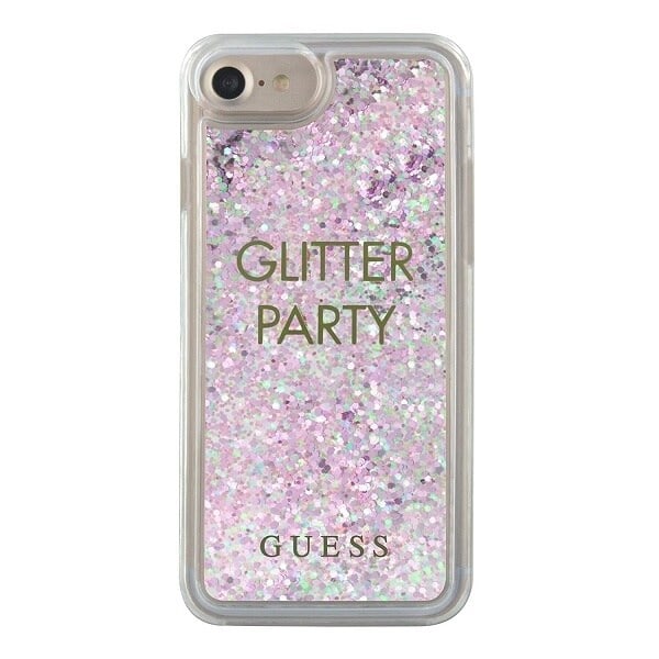 Gjett GUHCP7GLUQPU iPhone 6/7/8 /SE 2020 / SE 2022 lilla/lilla hardt deksel Liquid Glitter Party