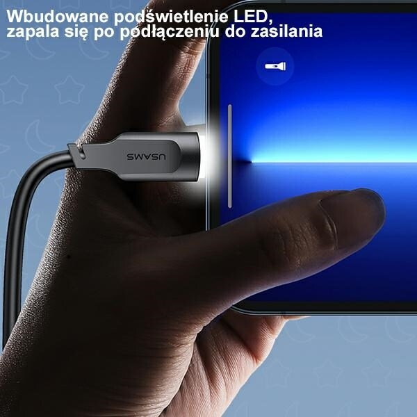 USAMS USB-C till USB-C-kabel 100W 1,2 m portskärm Snabbladdning Lithe-serien grön/grön SJ567USB04 (US-SJ567)
