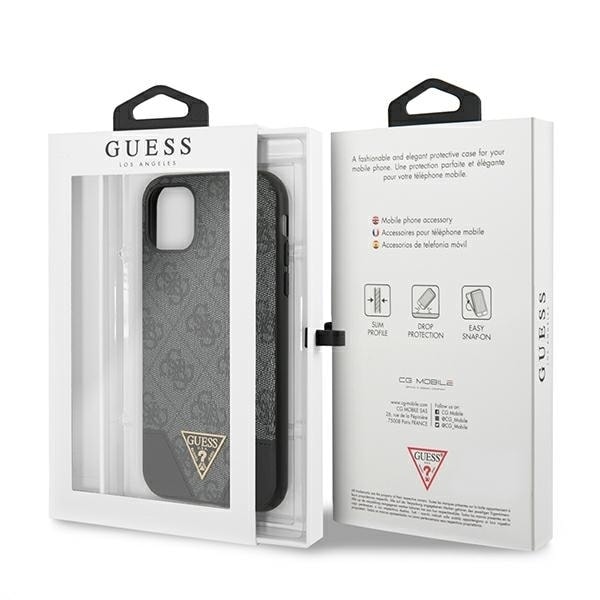Guess GUHCN61PU4GHBK iPhone 11 6.1" / Xr grå/grå hårdfodral 4G Triangle Collection