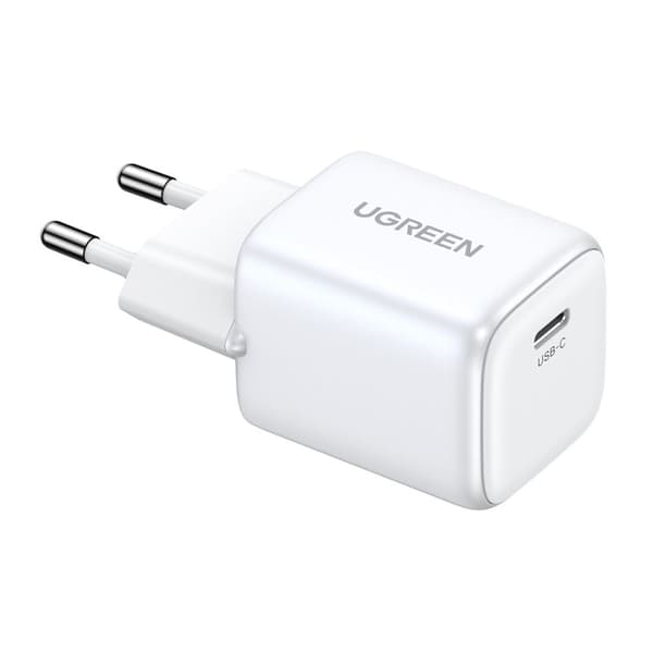 GaN USB C 30W PD Ugreen Nexode Mini hurtiglader - hvit