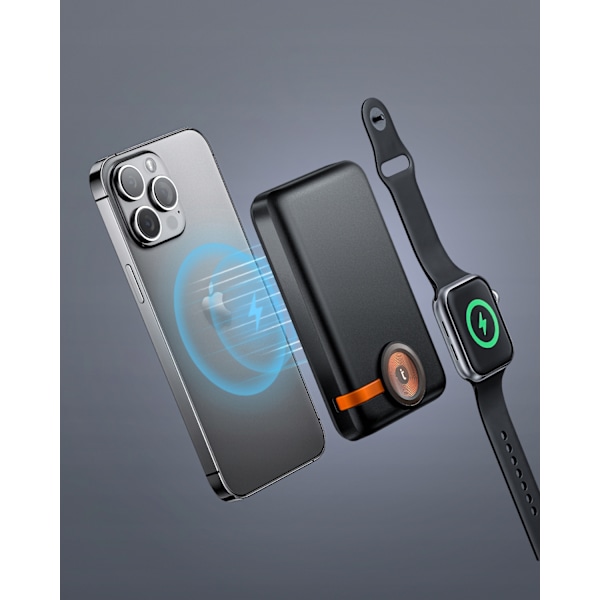 INNOSTYLE POWERDUO 2IN1 SNABB INDUKTION POWERBANK FÖR MAGSAFE KLOCKA 10000MAH SVART