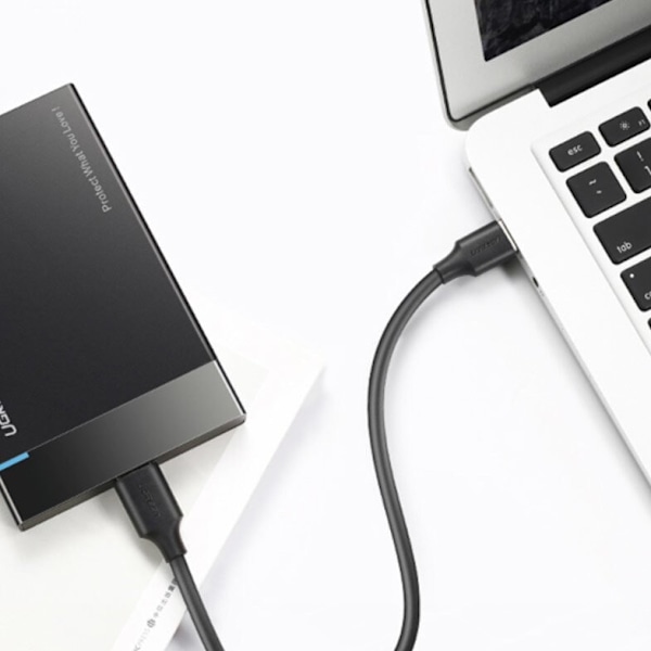 Ugrønn kabel USB 3.0 - USB Type C 1m 3A svart (20882)