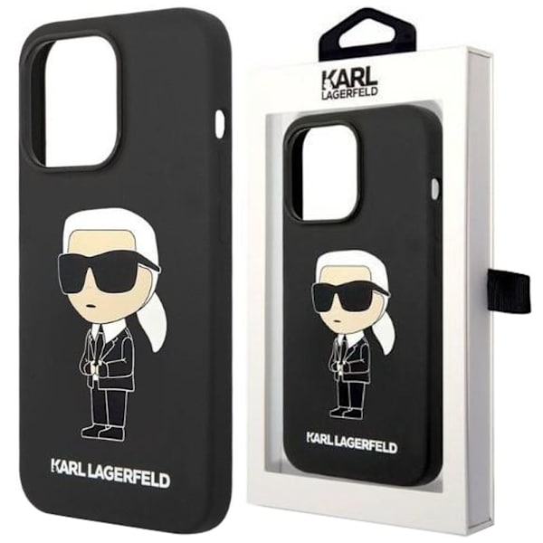 Karl Lagerfeld KLHCP14LSNIKBCK iPhone 14 Pro 6.1 hardt deksel svart/svart Silikon Ikonik